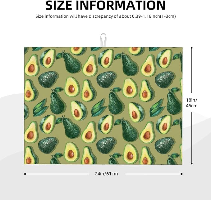 Green Avocado Dish Drying Mat 18x24 - Image 2