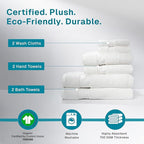 100% Organic Cotton Bath Towel Set | Bathroom Luxury Towel Set of 6 | GOTS - Image 3