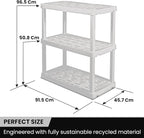 Oskar Heavy Duty Plastic Storage Shelves- for Garage, Kitchen, Bathroom Basement Kids Room, Stackable 3-Tier White, Organizer Rack for Books Shoes, Toys, Pantry, Cleaning and Closet Organization - Image 3