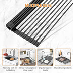 LEMIKKLE Roll Up Dish Drying Rack 17" x 13", Over The Sink Dish Drainer Rack - Image 6