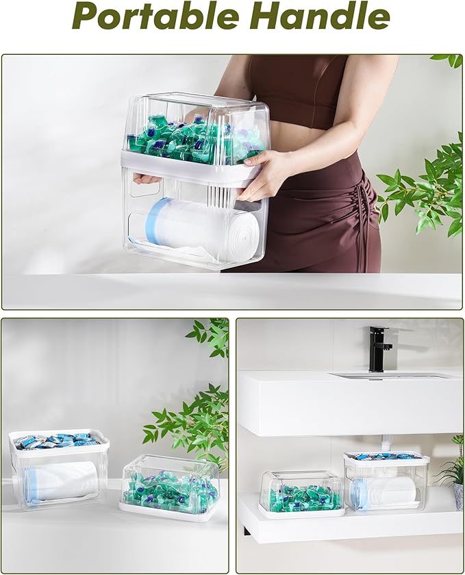 Trash Bag Dispenser Dishwasher Pod Organizer, 3 in 1 Grocery Garbage Bags - Image 6