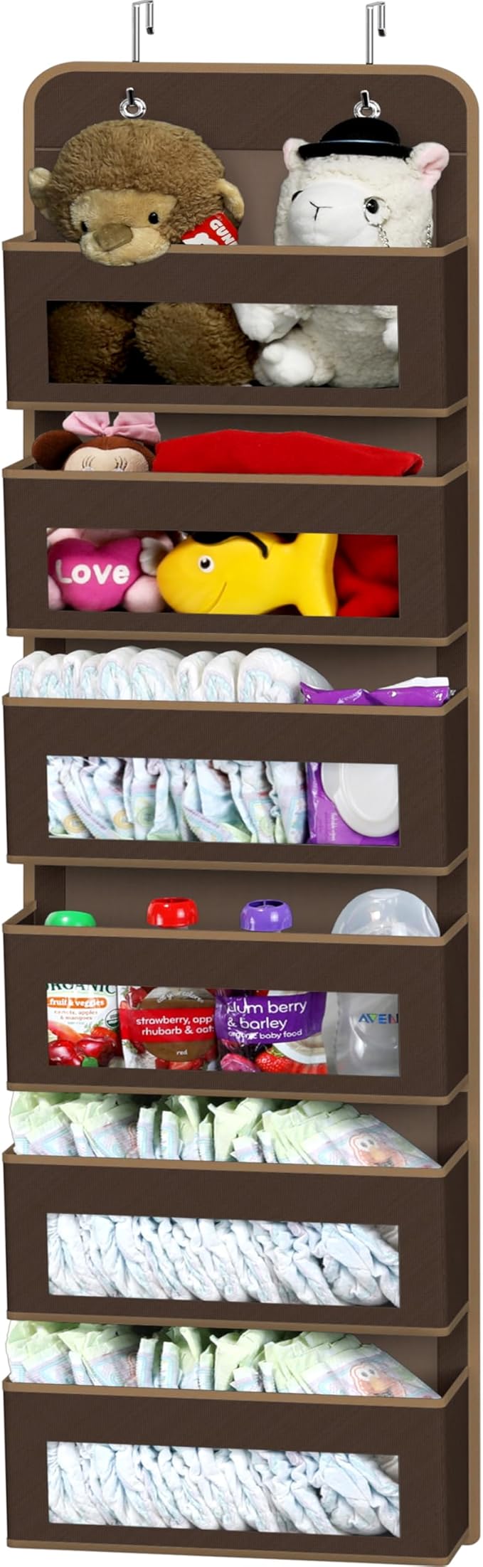 Simple Houseware 6 Clear Window Pocket Over Closet Door Storage Hanging by SimpleHouseware