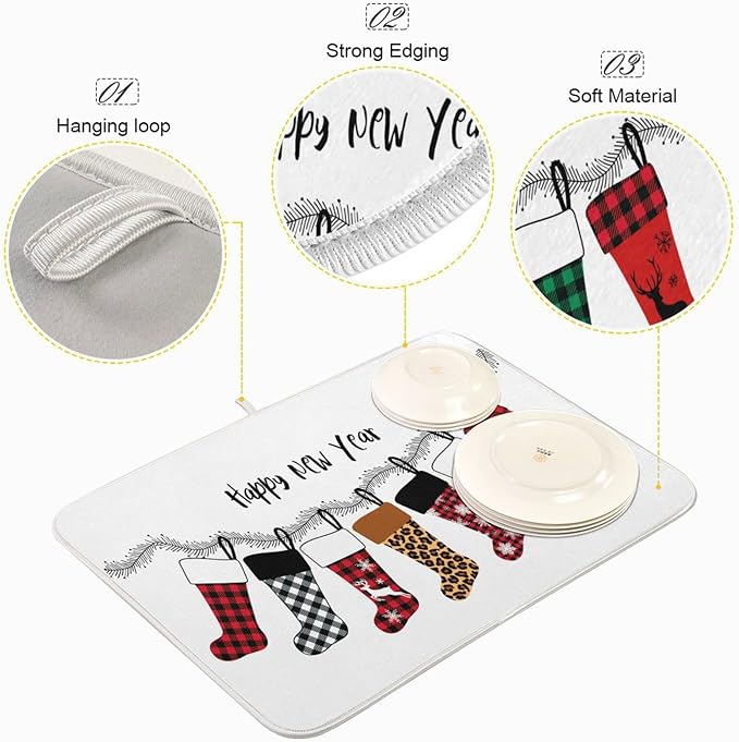 Super Absorbent Dish Drying Mat, Microfiber Fast-Drying Dish Mat, Kitchen Dish - Image 4