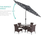 Best Choice Products 10ft Solar Polyester LED Lighted Patio Umbrella w/Tilt Adjustment and UV-Resistant Fabric - Image 2