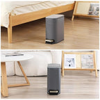 Slim Bathroom Trash Can with Lid Soft Close, Stainless Steel Garbage Can Step - Image 7