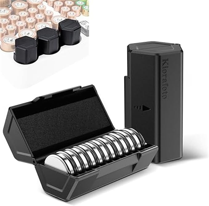 CR2032 CR2025 CR2016 Battery Case Holder Storage, Upgrade D Battery Size Coin by Kiorafoto
