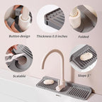 Folding Faucet Mat for Kitchen Sink Upgraded Premium Silicone Splash Guard - Image 6