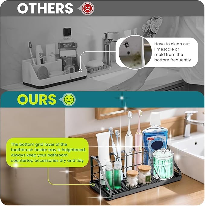 Toothbrush Holders Set with 2 Pack Qtip Holder Dispenser, Kids Electric - Image 5