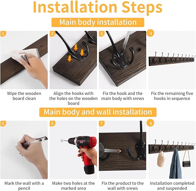 IBosins Wall Mounted Coat Rack - Image 7