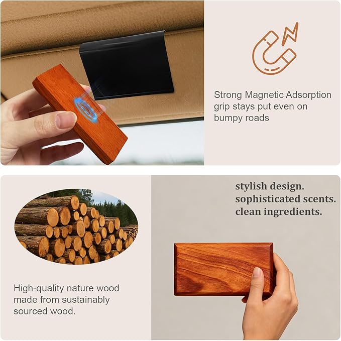 Car Air Freshener, Wood Air Freshener, Car Odor Eliminator - Image 5