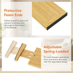 Lifewit 4" High 4 Pack Bamboo Drawer Dividers 43-54cm/17-21.5" Adjustable - Image 5