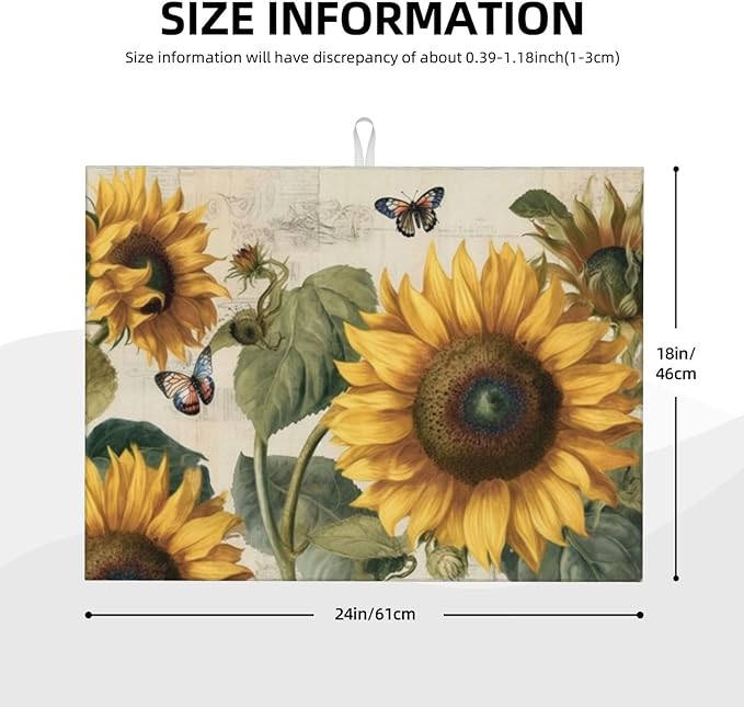 Sunflower and Butterfly Dish Drying Mat - Image 3