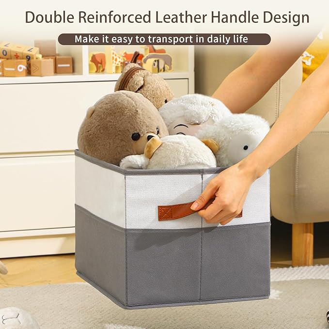 4 Pack Large Storage Bins with Handle, Collapsible Storage Basket - Image 7