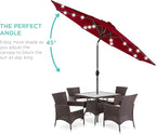 Best Choice Products 10ft Solar Polyester LED Lighted Patio Umbrella w/Tilt Adjustment and UV-Resistant Fabric - Image 2