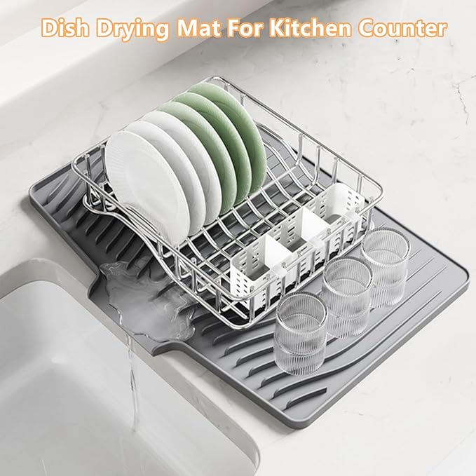 Dish Drying Mat, Silicone Dish Drying Mat - Image 2