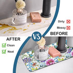 Beautiful Floral Kitchen Sink Splash Guard Faucet Mat Flower Bird Butterfly - Image 6