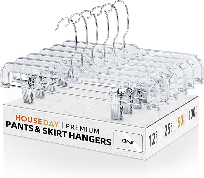 HOUSE DAY 50 Pack Skirt Hangers Pant Hangers by HOUSEDAY
