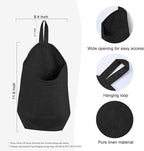 100% Linen Hanging Storage Bags Baskets 2 Pcs, Small Wall Storage Bag - Image 2