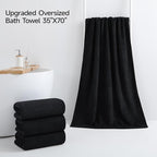 REDKISS Ultra Soft Bath Towels Set of 4-35 x 70 in Extra Large Coral Fleece - Image 2