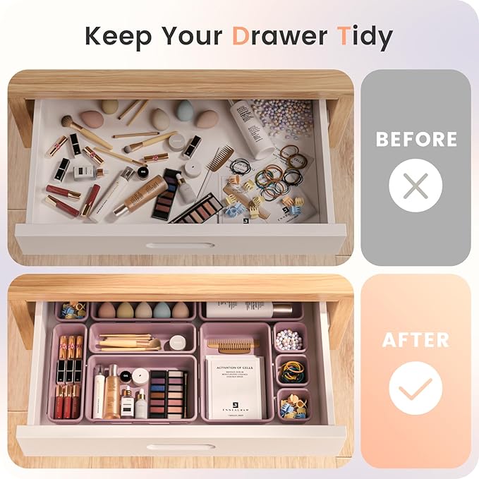 【】 【】 Purple Drawer Organizer, Makeup organizer, 【Holds 177 - Image 4