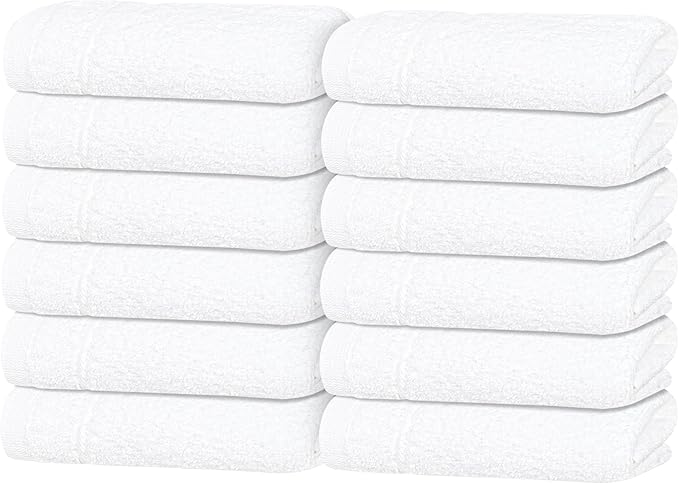 Tens Towels Pack of 12 Washcloths, 12 x 12 Inches, Lighter Weight, Quick to Dry by TensTowels