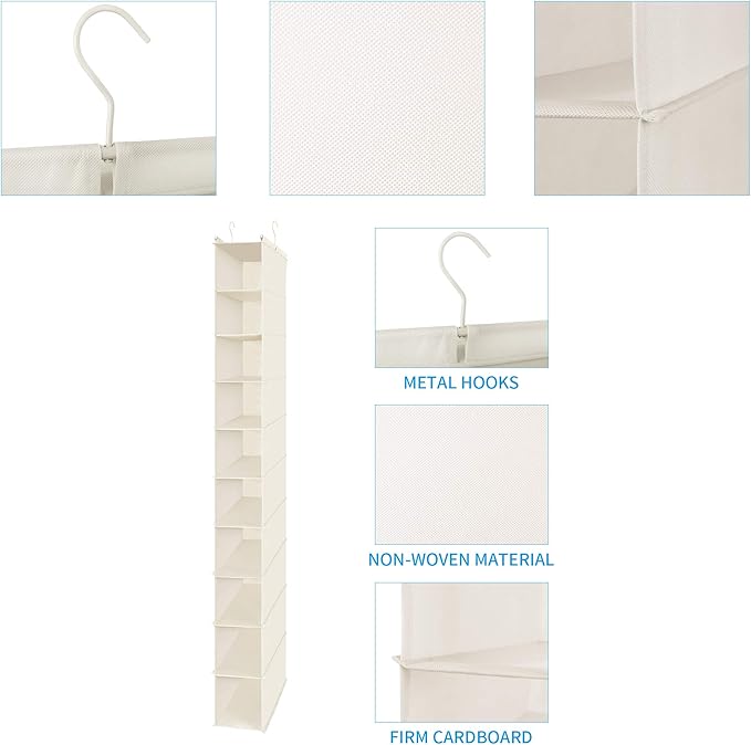 MAX Houser 10-Shelf Hanging Shoe Shelf Organizer, Hanging Shoe Storage - Image 3