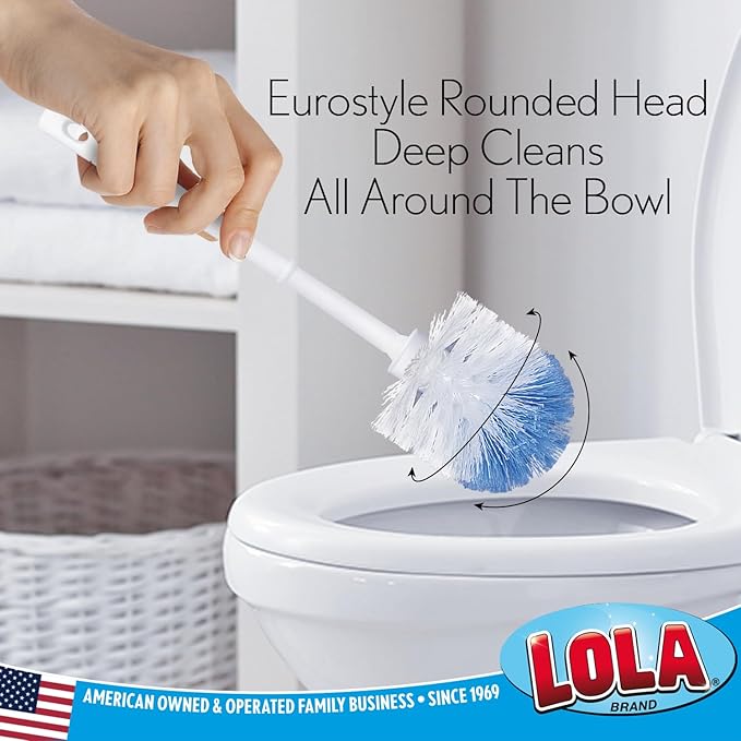 LOLA Classic Toilet Brush, 2 Pack, Durable Fiber Stiff Bristles, Compact Size - Image 2
