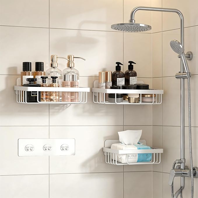14 Pack Shower Caddy Adhesive Replacement, Waterproof Strong Shower Shelf - Image 3