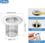uxcell 4 Pack Shower Drain Strainer, Fit Hole Size from 1.5" to 2.6" - Image 2