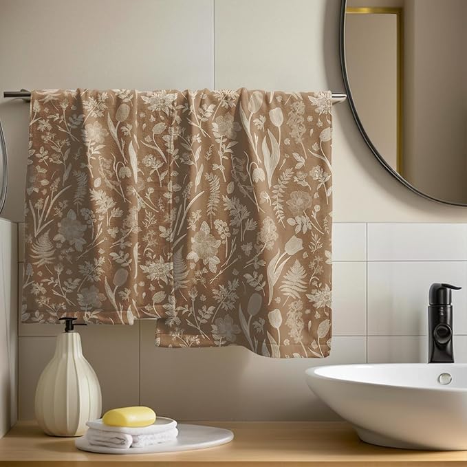 Brown Spring Floral Hand Towels - Image 6