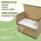 1000 Count Bamboo Cotton Swabs – Sturdy Wooden Sticks - Image 7