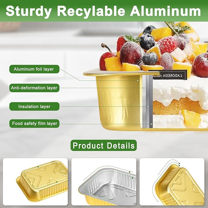 20 Pack 5LB Gold Aluminum Foil Pans - Image 4
