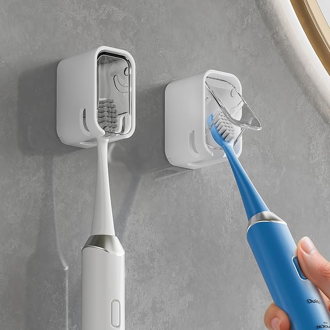 Toothbrush Holders for Bathroom【Innovation Single Slot Design】 2PCS Toothbrush by MOPMS