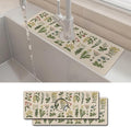 2PCS 15" X 5.5" Kitchen Sink Splash Guard Faucet Mat Floral Super Absorbent by Unknown