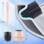 BOOMJOY Toilet Brush and Holder Set, Silicone Toilet Bowl Cleaner Brush - Image 6