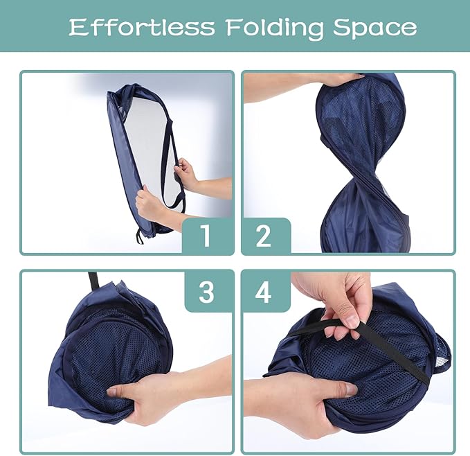 4 Pcs Popup Mesh Laundry Basket, Collapsible Laundry Hamper - Image 5