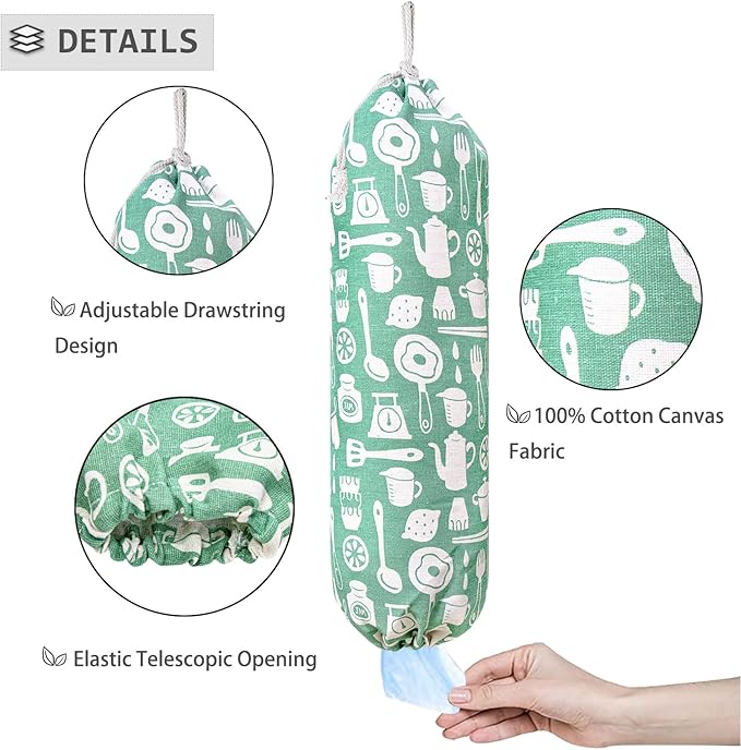 Plastic Bag Holder, Wall Mount Plastic Bag Organizer, Shopping Bags Carrier - Image 3