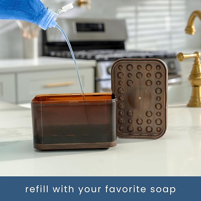S&T INC. Dish Soap Dispenser and Sponge Holder - Image 3