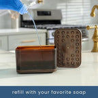 S&T INC. Dish Soap Dispenser and Sponge Holder - Image 3