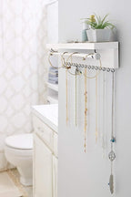 Rustic White Necklace Jewelry Organizer - Image 4