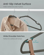 SONGMICS Velvet Hangers 50 Pack, Non-Slip Clothes Hangers, 17 x 8.3 Inches - Image 3