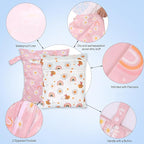 2pcs Travel Waterproof Laundry Bag, Cloth Diaper Wet Dry Bags - Image 2