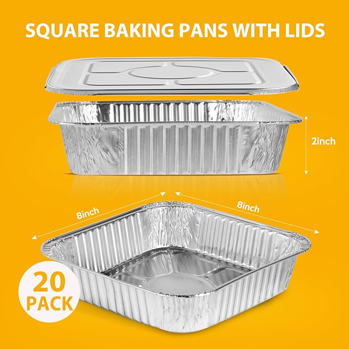 8"x8" Disposable Aluminum Foil Pans - Image 2