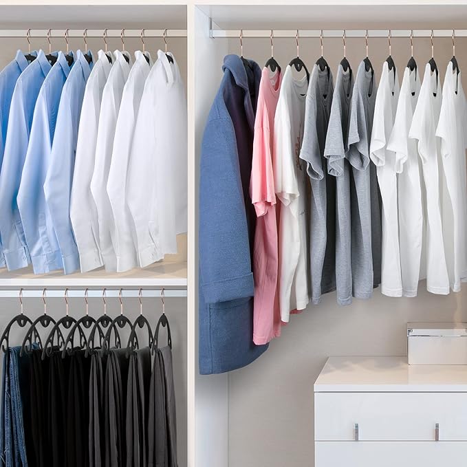 IEOKE Velvet Hangers 50 Pack: Felt Clothes Hangers Heavy Duty Shirt Sweater - Image 8