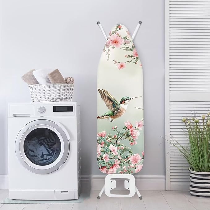 Floral Hummingbird Ironing Board Cover Elastic Edge Heavy Duty Iron Pad Covers - Image 3