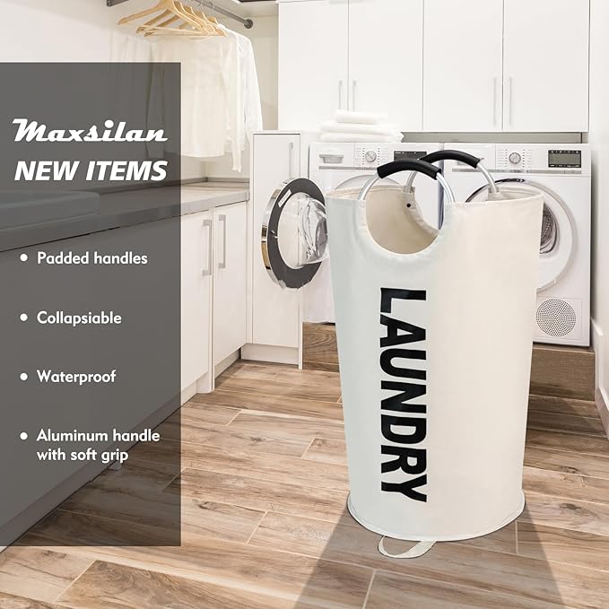 125L X-Large Laundry Basket, Freestanding Tall Clothes Hamper, Collapsible - Image 2
