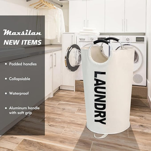 125L X-Large Laundry Basket, Freestanding Tall Clothes Hamper, Collapsible - Image 2