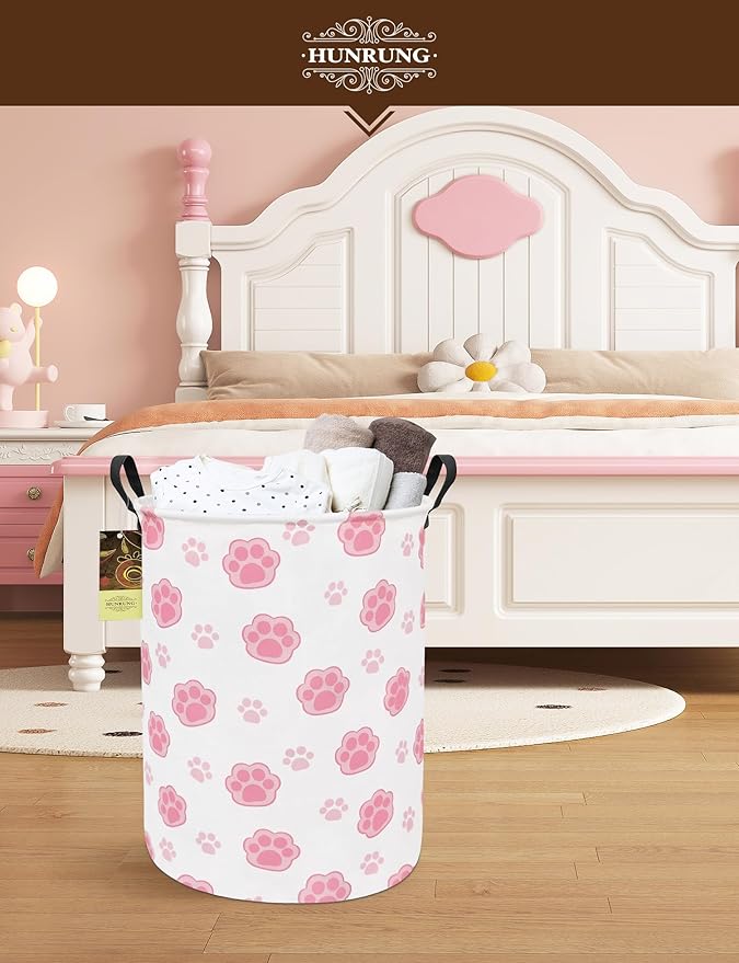HUNRUNG Laundry Hamper, Large Canvas Fabric Lightweight Storage Basket Toy - Image 6
