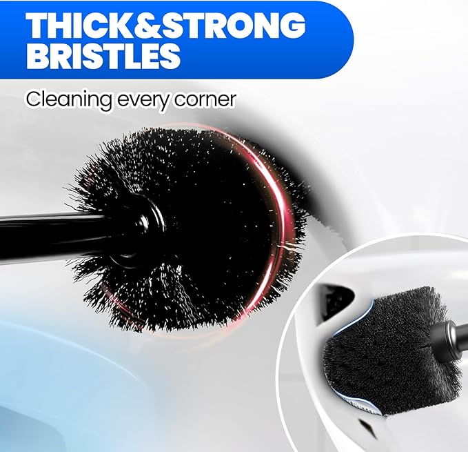 4-Piece Toilet Brush and Plunger Set, Extended Handle Plunger, Toilet Bowl - Image 6