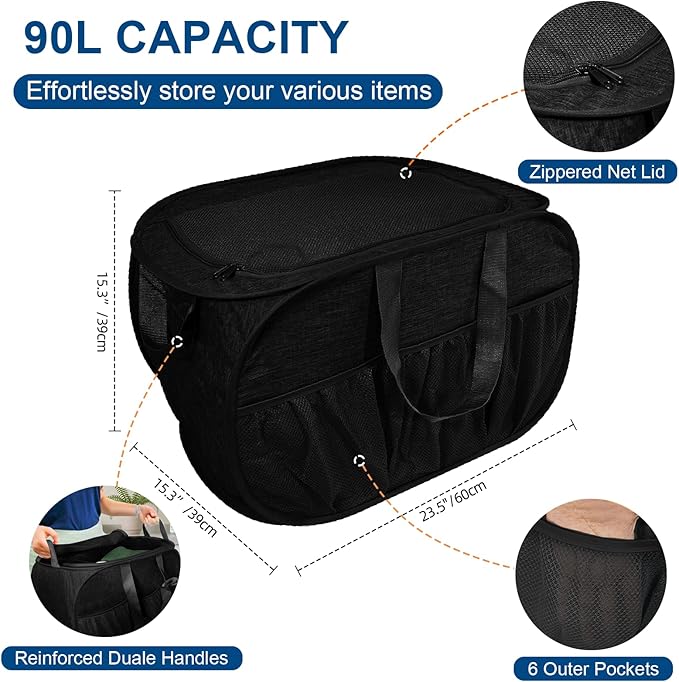 Collapsible Laundry Baskets, Tear Proof Pop Up Laundry Hamper - Image 3